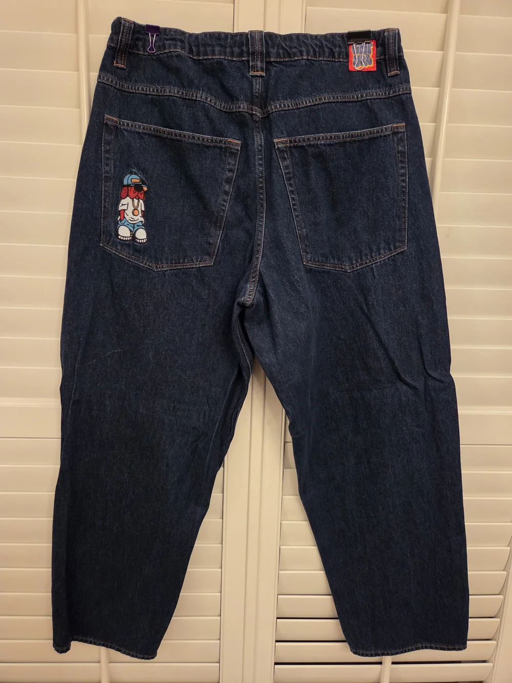 Mens Empyre Baggy Dark Wash Jeans Size 33